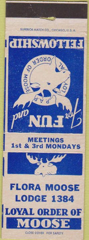Matchbook Cover - Matchbook Cover Moose Lodge Flora IL