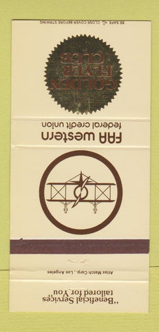 Matchbook Cover - Club FAA Western Credit Union Los Angeles CA 30 Strike