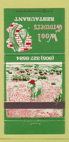 Matchbook Cover - Wool Growers Restaurant Bakersfield CA 30 Strike