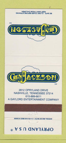 Matchbook Cover - Gen Jackson Opryland USA Nashville TN 30 Strike