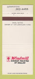 Matchbook Cover - Windmill Dinner Theatre Dallas TX 30 Strike