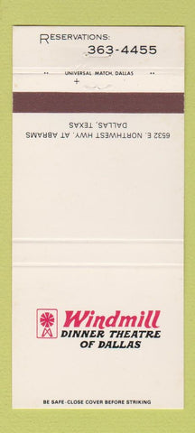Matchbook Cover - Windmill Dinner Theatre Dallas TX 30 Strike