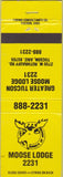 Matchbook Cover - Matchbook Cover Moose Lodge Tucson AZ
