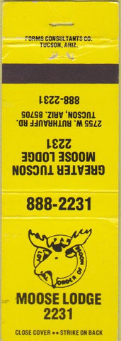 Matchbook Cover - Matchbook Cover Moose Lodge Tucson AZ