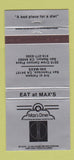 Matchbook Cover - Max's Diner San Ramon San Francisco CA 30 Strike