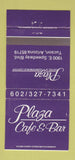 Matchbook Cover - Plaza Hotel Tucson AZ 30 Strike