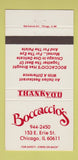 Matchbook Cover - Boccaccio's Chicago IL Restaurant Italian 30 Strike