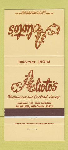Matchbook Cover - Alioto's Restaurant Milwaukee WI 30 Strike