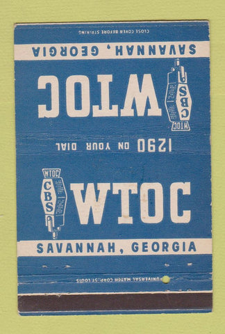 Matchbook Cover - WTOC Radio Savannah GA 40 Strike