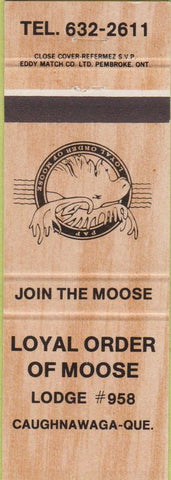 Matchbook Cover - Matchbook Cover Moose Lodge Caughnawaga QC