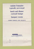 Matchbook Cover - Restaurant Le Provencal Washington DC 40 Strike