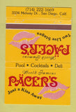 Matchbook Cover - Pacer's Strip Club San Diego CA 40 Strike