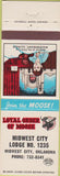 Matchbook Cover - Matchbook Cover Moose Lodge Midwest City OK