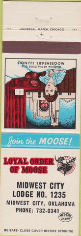 Matchbook Cover - Matchbook Cover Moose Lodge Midwest City OK