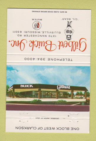 Matchbook Cover - Gilbert Buick Ellisville MO 40 Strike