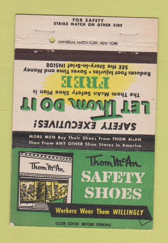 Matchbook Cover - Thom McAn Safety Shoes New York City 40 Strike