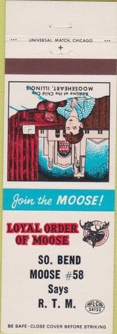 Matchbook Cover - Matchbook Cover Moose Lodge South Bend IN