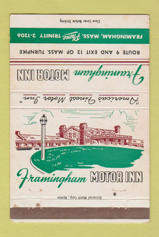 Matchbook Cover - Framingham Motor Inn MA WEAR 40 Strike