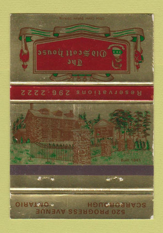 Matchbook Cover - Old Scott House Scarborough ON WEAR 40 Strike