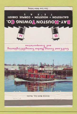 Matchbook Cover - Bay Houston Towing Galveston Corpus Christi TX 40 Strike