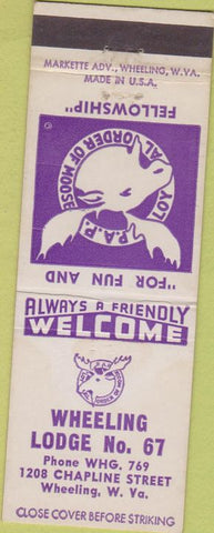 Matchbook Cover - Matchbook Cover Moose Lodge Wheeling WV