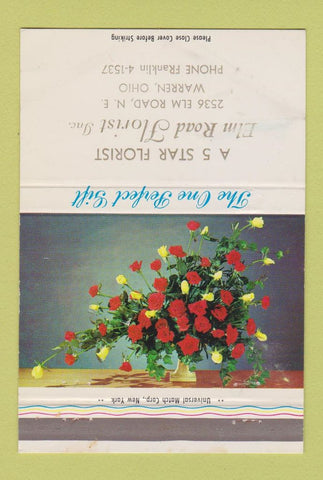 Matchbook Cover - Elm Road Florist Flowers Warren OH WEAR 40 Strike