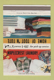 Matchbook Cover - Maplecrest Laundry Plainfield NJ 40 Strike