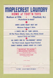 Matchbook Cover - Maplecrest Laundry Plainfield NJ 40 Strike