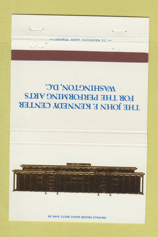 Matchbook Cover - John F Kennedy Center Performing Arts Washington DC 40 Strike