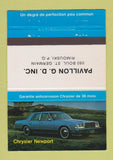Matchbook Cover - Chrysler Newport Pavillon Rimouski QC 40 Strike