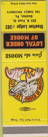 Matchbook Cover - Matchbook Cover Moose Lodge Steelton PA