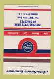 Matchbook Cover - Citizens State Bank Shakopee MN 40 Strike