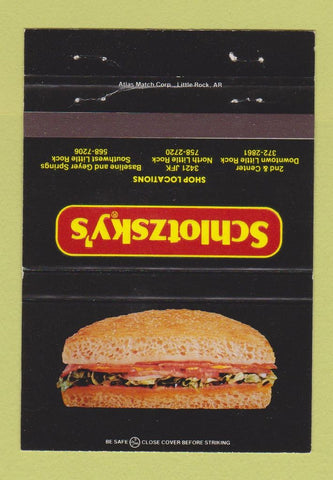 Matchbook Cover - Schlotzksy's Deli Little Rock AR 40 Strike