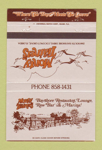 Matchbook Cover - Monty Trainer's Coconut Grove FL 40 Strike