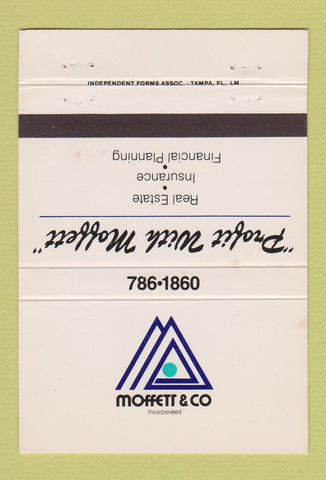 Matchbook Cover - Moffett Real Estate Insurance 40 Strike