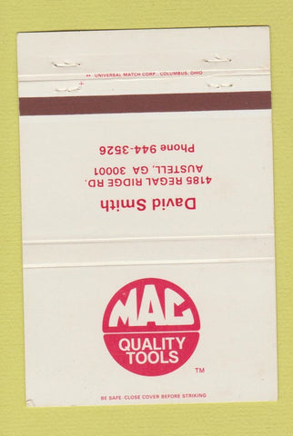 Matchbook Cover - Mac Tools David Smith Austell GA 40 Strike