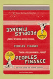 Matchbook Cover - Peoples Finance Des Moines IA Dubuque Ottumwa  40 Strike