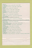 Matchbook Cover - Wheeler's Fish Restaurant London UK England WEAR 40 Strike