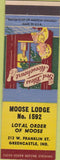 Matchbook Cover - Matchbook Cover Moose Lodge Greencastle IN