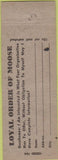 Matchbook Cover - Matchbook Cover Moose Lodge Greencastle IN