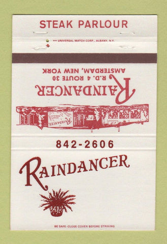 Matchbook Cover - Raindancer Steak Amsterdam NY 40 Strike