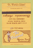Matchbook Cover - Original Mexican Food Restaurant Fort Worth TX 40 Strike