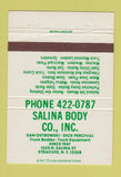 Matchbook Cover - Salina Body Syracuse NY auto body 40 Strike