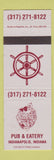 Matchbook Cover - Dinghy's Pub Eatery Indianapolis IN