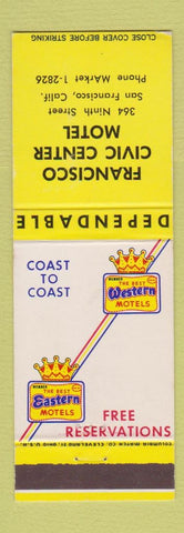 Matchbook Cover - Best Western San Francisco CA Civic Center