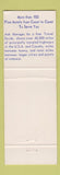 Matchbook Cover - Best Western San Francisco CA Civic Center