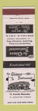 Matchbook Cover - Chimes Restaurant St Augustine FL