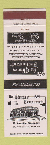 Matchbook Cover - Chimes Restaurant St Augustine FL