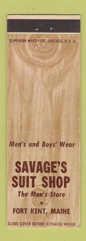 Matchbook Cover - Savage's Men's Suits Fort Kent ME