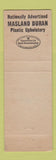 Matchbook Cover - Masland Duran Fabric elastic Philadelphia PA